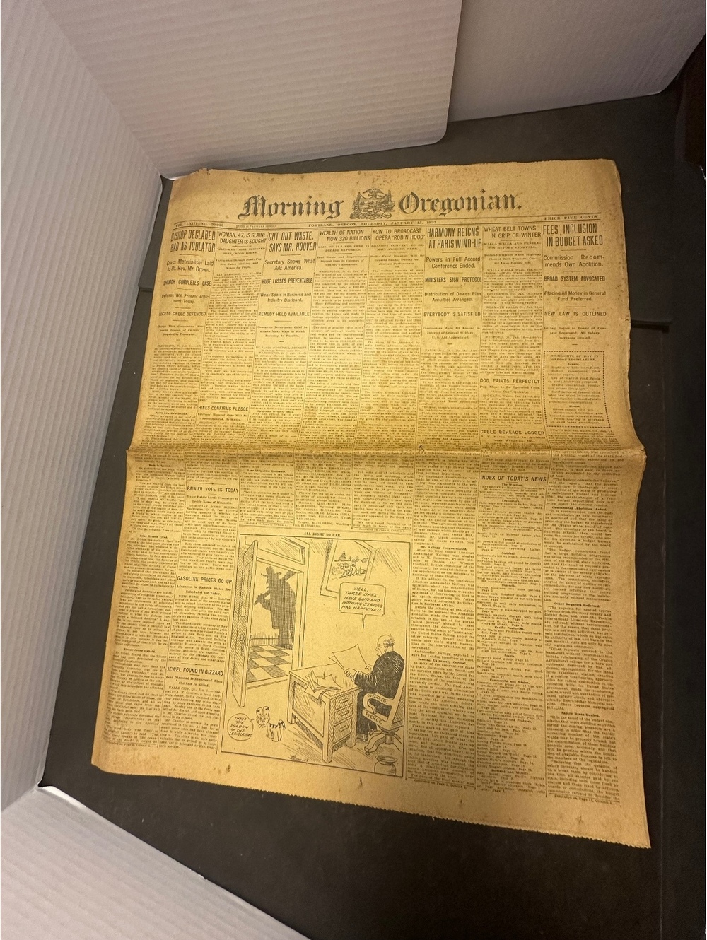 Antique 1925 Morning Oregonian Newspaper Portland OR Jan 15 Ads News